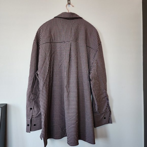 Zara Black and pink check oversized plaid shirt - Picture 4 of 4